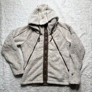 Kuhl Womens Flight Sherpa Pile Jacket Full Zip Stowaway Hood Size L